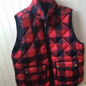 JCrew Buffalo Check Puffer Vest